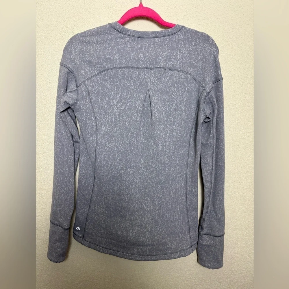 Lululemon Outrun Luon Suited Jacquard Arctic Grey Ice Running Top M 8-10